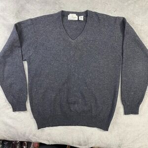 Vintage Sears Roebuck Sweater Men L Pullover 100% Lambswool Dad Grandpa Knit 80s